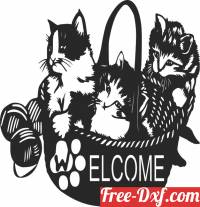 download Cats Welcome in cart free ready for cut